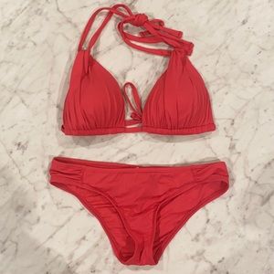 NWOT La Blanca Hot Pink Triangle Bikini Size 6